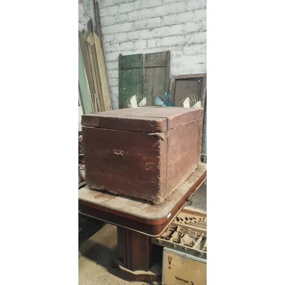 Antiguo Baúl De Madera Rústico Pesado Masisa Grande 1x68x62