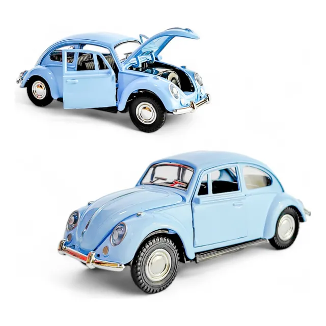 Carro Replica Escarabajo Metalico Con Luz Y Sonido Celeste