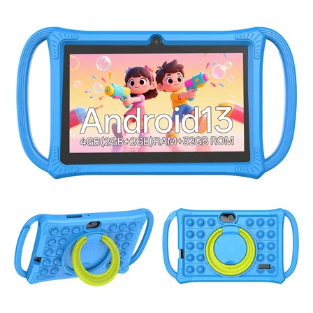 Tablet Infantil 7 Polegadas Android 13 4gb 32gb Blue Steel