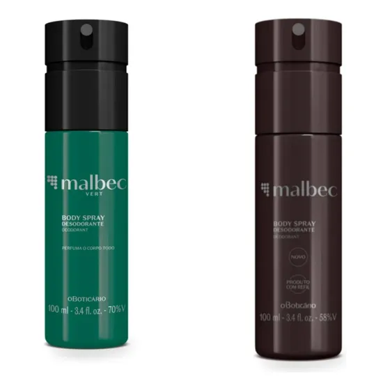 Combo Malbec Tradicional + Malbec Vert Body Splash 100ml Cad