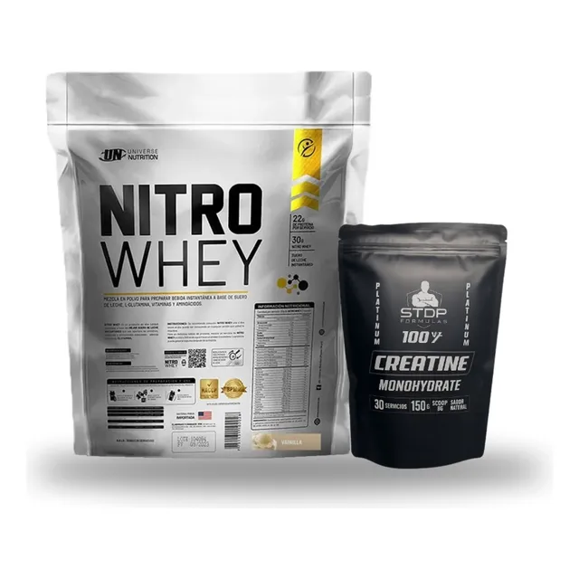 Nitro Whey 5kg Vainilla + Creatina 30serv Stdp Monohidratada Vainilla