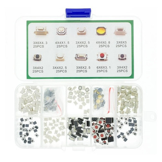 Kit De Botones Táctiles Smd 250 Piezas 10 Tipos Kit De Botones Táctiles Smd 250 Piezas 10 Tipos