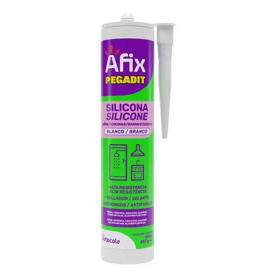 Afix silicona baño y cocina cartucho 280 mL blanco