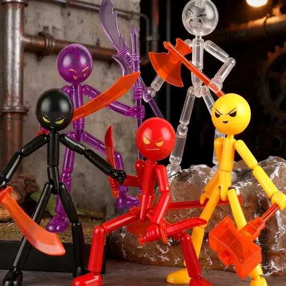 5 Figuras Stickman  Misión 13 Set De Acción