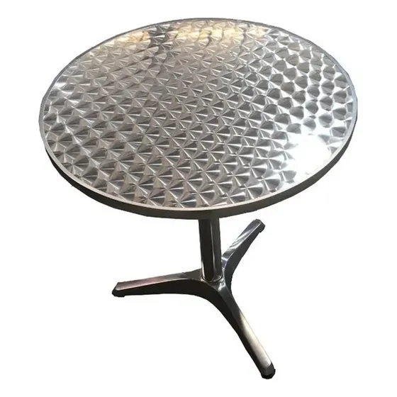 Mesa Aluminio Genérica Ym8047 70cm Gris Terior Resistent