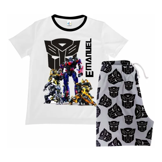 Pijama Short Niño Transformers Algodon 