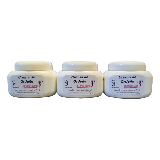Crema De Ordeñe + Aloe. Envase 250 Gs - Pack 3 Potes