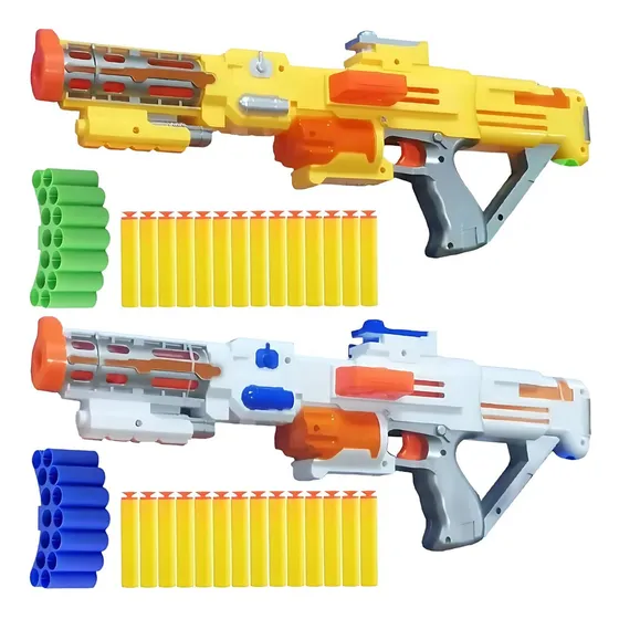 Lançador De Dardos Tipo Nerf Grande 14 Dardos Alvo  Cartucho