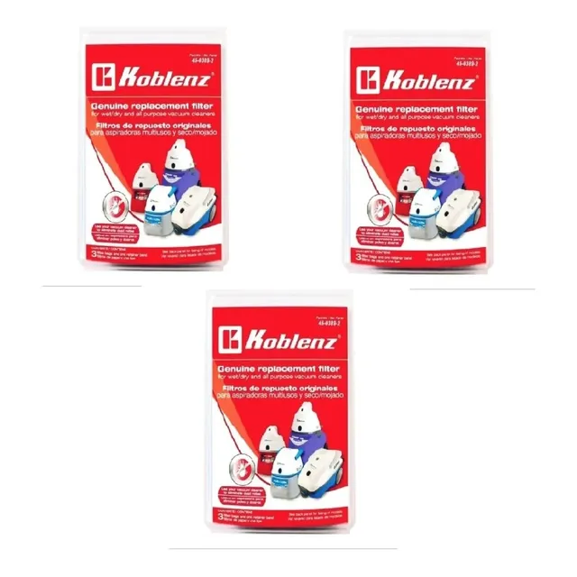 3 Filtros De Repuesto Koblenz 45-0389-2 Aspiradora