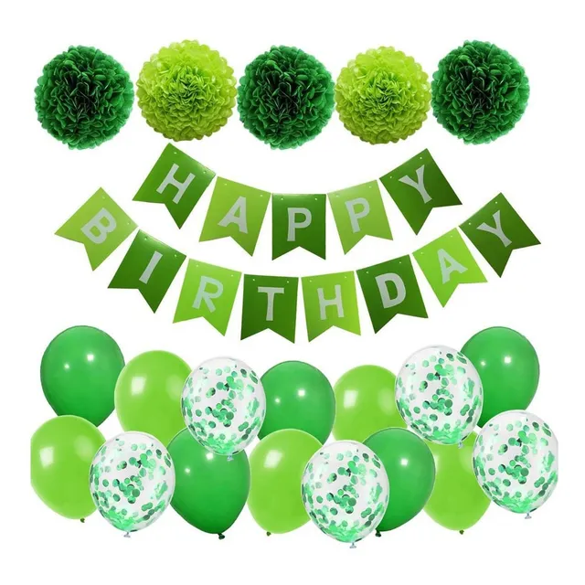 Pack Adornos Para Cumpleaños Globos - Ponpones - Cartel 