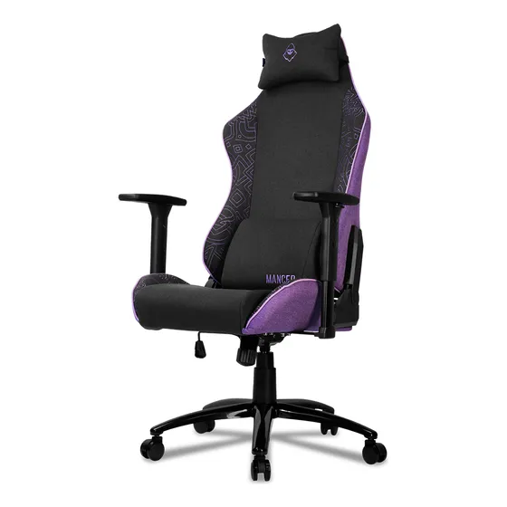 Cadeira Gamer Mancer Tyr C Espuma Moldada Braco 3D Tecido Preto e Roxo MCR-TRC-FB