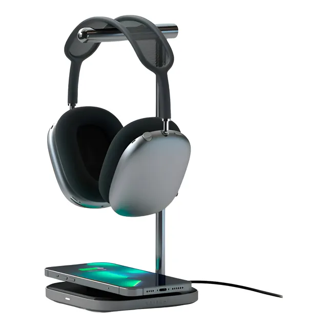 Soporte Auriculares Satechi Con Carga Rapida Celular 2 En 1