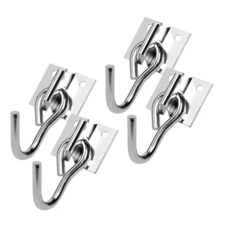 4 Ganchos De Rede 250kg Reforçado 3/16 Com Parafuso E Bucha Zincado