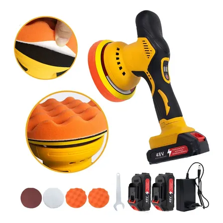 Kit Polidora Elétrica Polimento Sem Fios 2 Baterias 48v Amarelo 127/220v