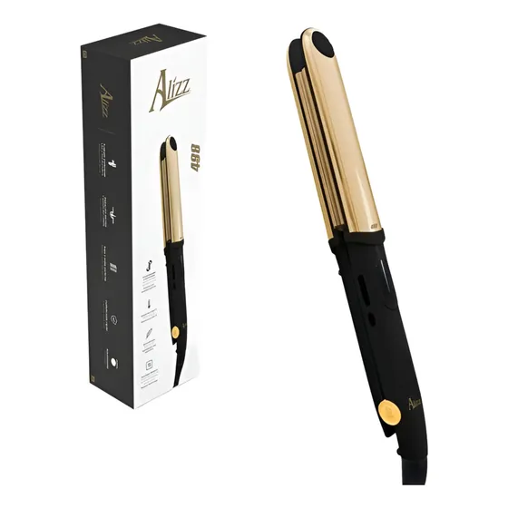 Plancha De Cabello Placas Cerámicas 488 Alizz Professional Color Negro/dorado 110v