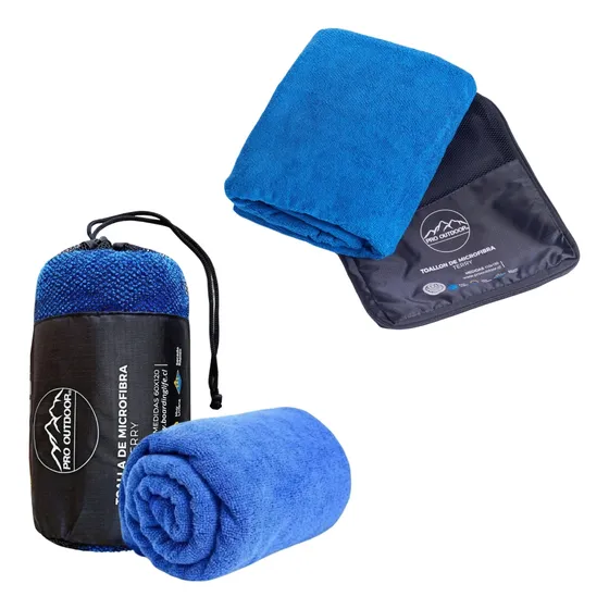 Toalla Xl + Toalla Microfibra Terry Azul Pro Outdoor Pack Azul