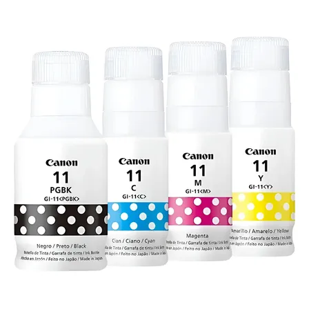 Kit 4 Tinta Canon G3160 G2160 G3170 Gi-11 Preto Azul Amarelo Magenta