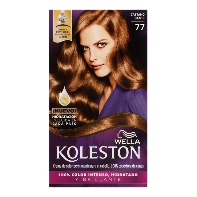 Tinte Wella Koleston Coloración en crema tono 77 castaño bambi para cabello
