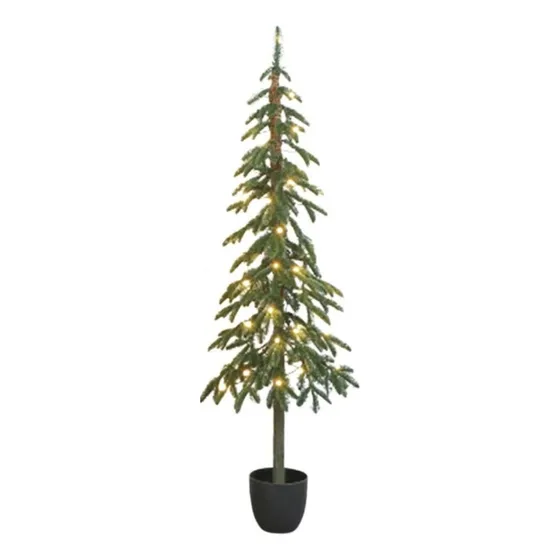 Pino Navideño Alpino Estrecho Maceta Con Luces Led 2.10 Mts