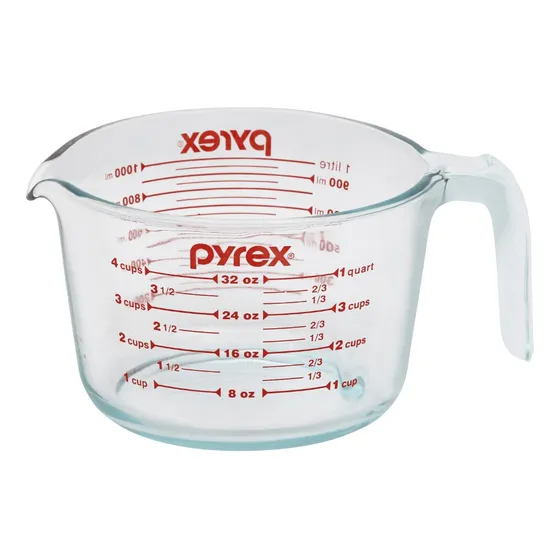 Jarra Medidora 1 Lt Basics Pyrex Color Vidrio Transparente
