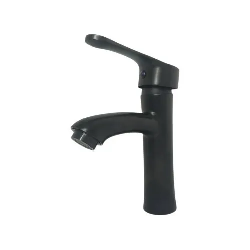 Llave De Lavamanos Agua Fria / Agua Caliente En Negro Mate