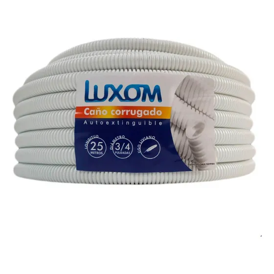 Caño Corrugado Blanco Flexible 3/4x 25mts Ignifugo 
