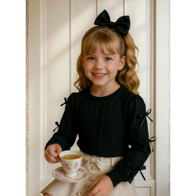 Blusa Infantil Manga Longa Inverno Menina Moda Frio Lacinhos Blusa Infantil Manga Longa Inverno Menina Moda Frio Lacinhos