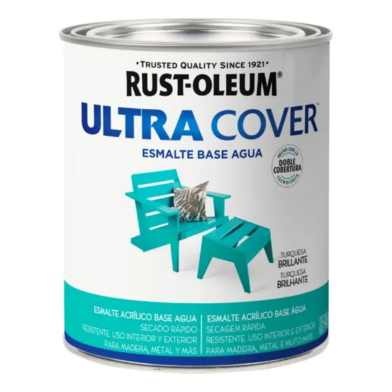 Esmalte Al Agua Ultra Cover 946ml Turquesa Brill Rust Oleum