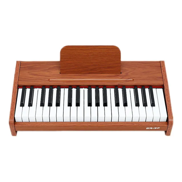 Teclado Musical Economico Electronico 37 Piano Para Niños Color Marrón oscuro
