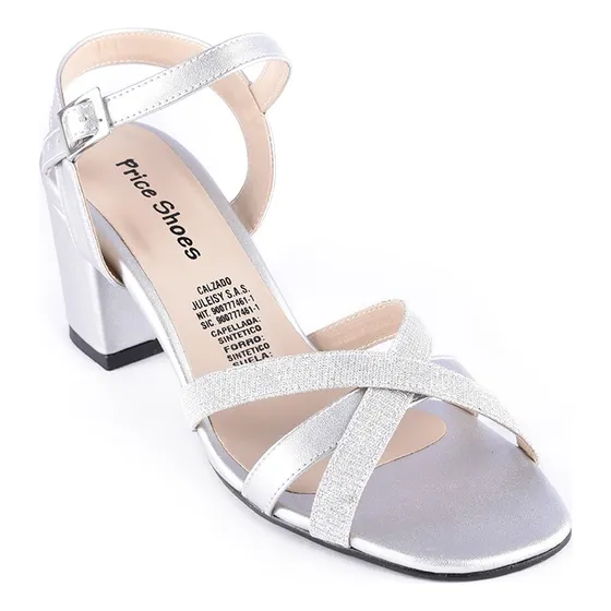 Priceshoes Sandalias Tacones Dama 542034plata