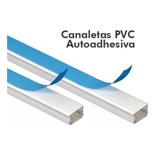 Pack 50 Canaletas Plasticas Pvc Auto Adhesiva 1cm X 1cm X 2m