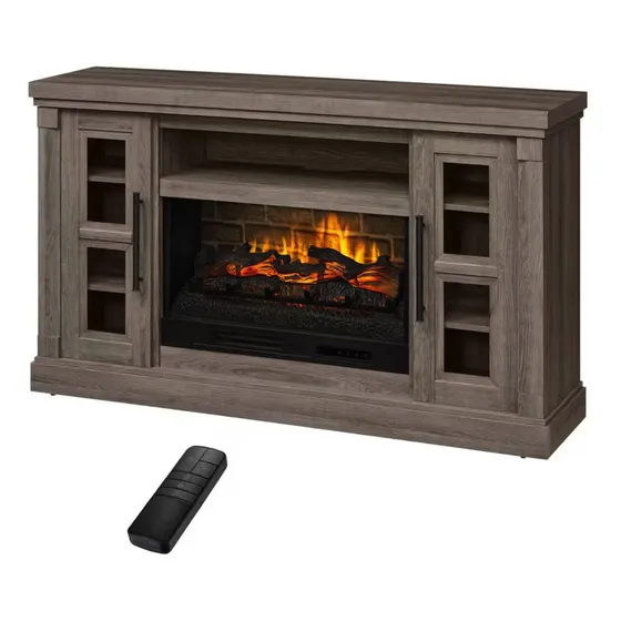 Mueble De Tv Con Chimenea Eléctrica 62'' Fogata Termostato