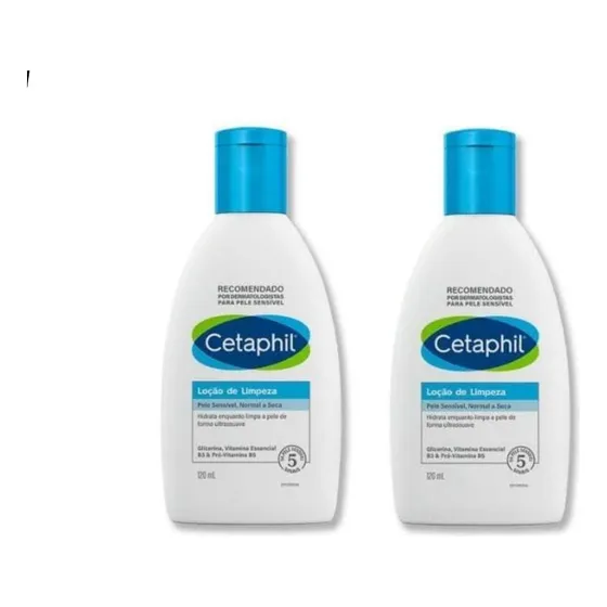 Kit C/2 Loção Limpeza Facial Cetaphil Pele Seca E Sens.120ml