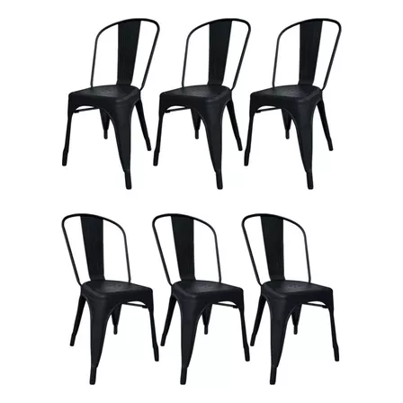 Sillas Tolix X6 C - Desillas Estructura de la silla Tono Negro Mate