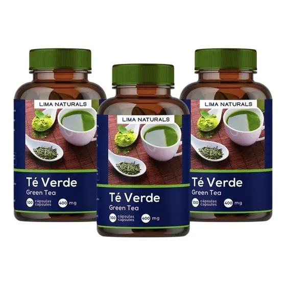 Chá Verde Suplemento Nutricional Cápsulas Lima Naturals Pack 3 Frascos