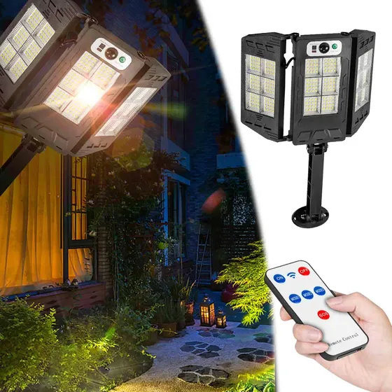 Luz Solar Para Exterior Calle Led Control Remoto Inundacion