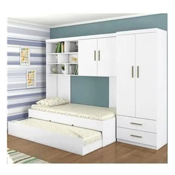 Guarda-roupa Solteiro Com Cama Embutida Sem Colchão Leartam