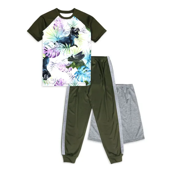 Conjunto De Pijama 3pcs Wonder Nation Para Niños, Dinosaurio