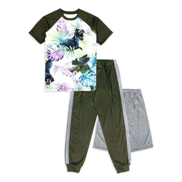 Conjunto De Pijama 3pcs Wonder Nation Para Niños, Dinosaurio