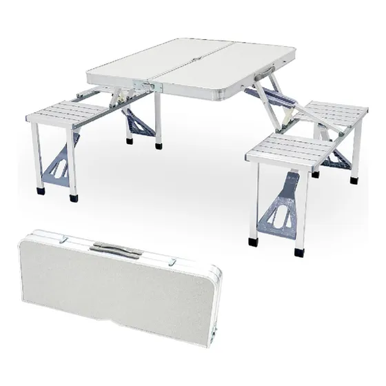 Mesa Plegable Camping Picnic Muebles Portáti 4 Sillas