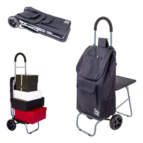 Trolley Dolly With Seat, Black