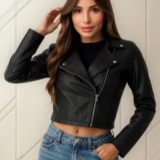 Jaqueta Feminina Courinho Com Zíper Gola Polo