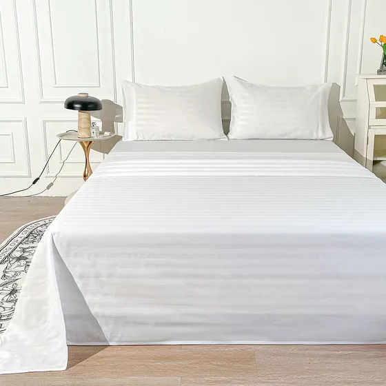 Juego De Sábanas Gadnic King Size Ultra Suave Color Blanco Diseño de la tela Rayas