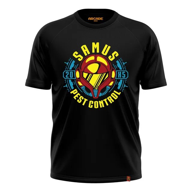 Camiseta Gamer Metroid Samus Pest Control