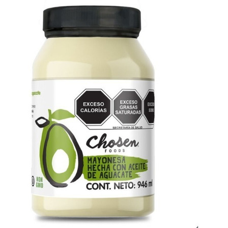 Mayonesa De Aceite De Aguacate Sin Gluten Chosen Foods 946ml Mayonesa De Aceite De Aguacate Sin Gluten Chosen Foods 946ml