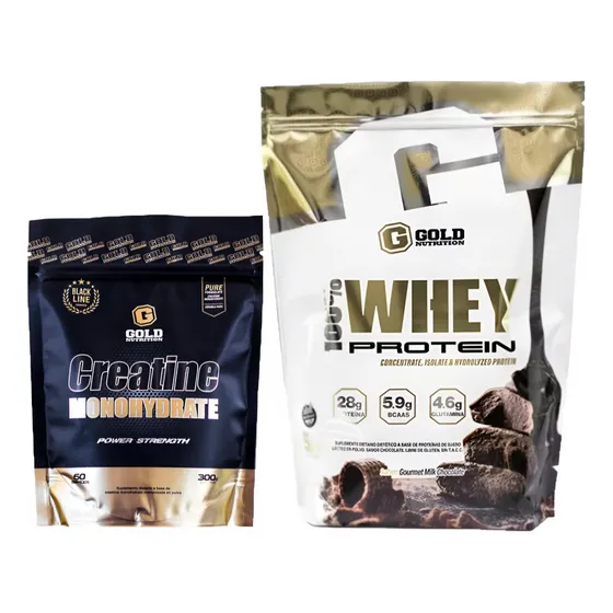 Pack Whey Protein 2lb (907g)  + Creatina 300g Gold Nutrition
