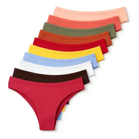 Kit 10 Calcinhas Em Algodão Tanga Conforto Feminina Cotton