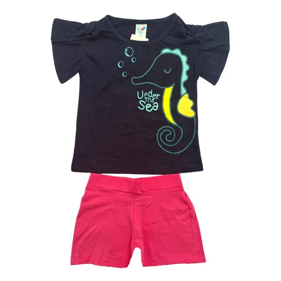 Conjunto Curto Menina Camiseta E Shorts Verão Tip Top