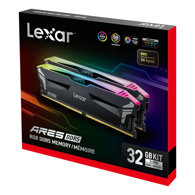 Memoria Ram Ddr5 Rgb Lexar Ares 32gb (2x16) 6400mhz