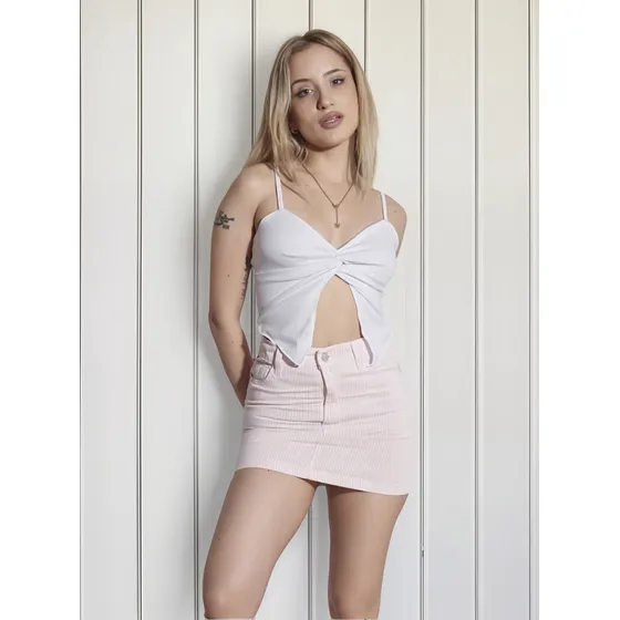 Pollera Corta Rayada  36 Al 56